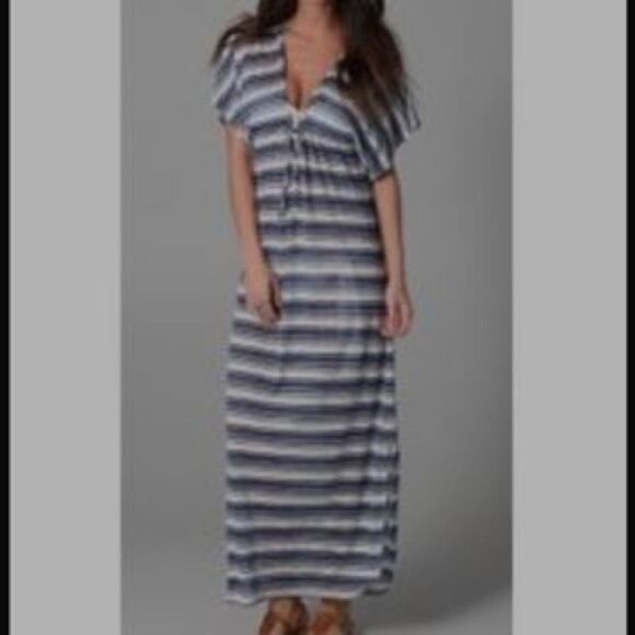 Joss Tulum Striped Blue and White Cover up Dress - Picture 1 of 12